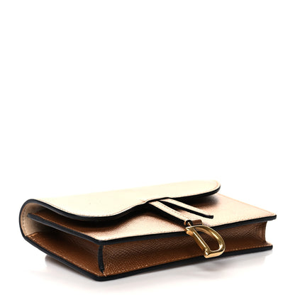 Christian Dior Metallic Grained Calfskin Saddle Belt Bag Gold 4 of 10