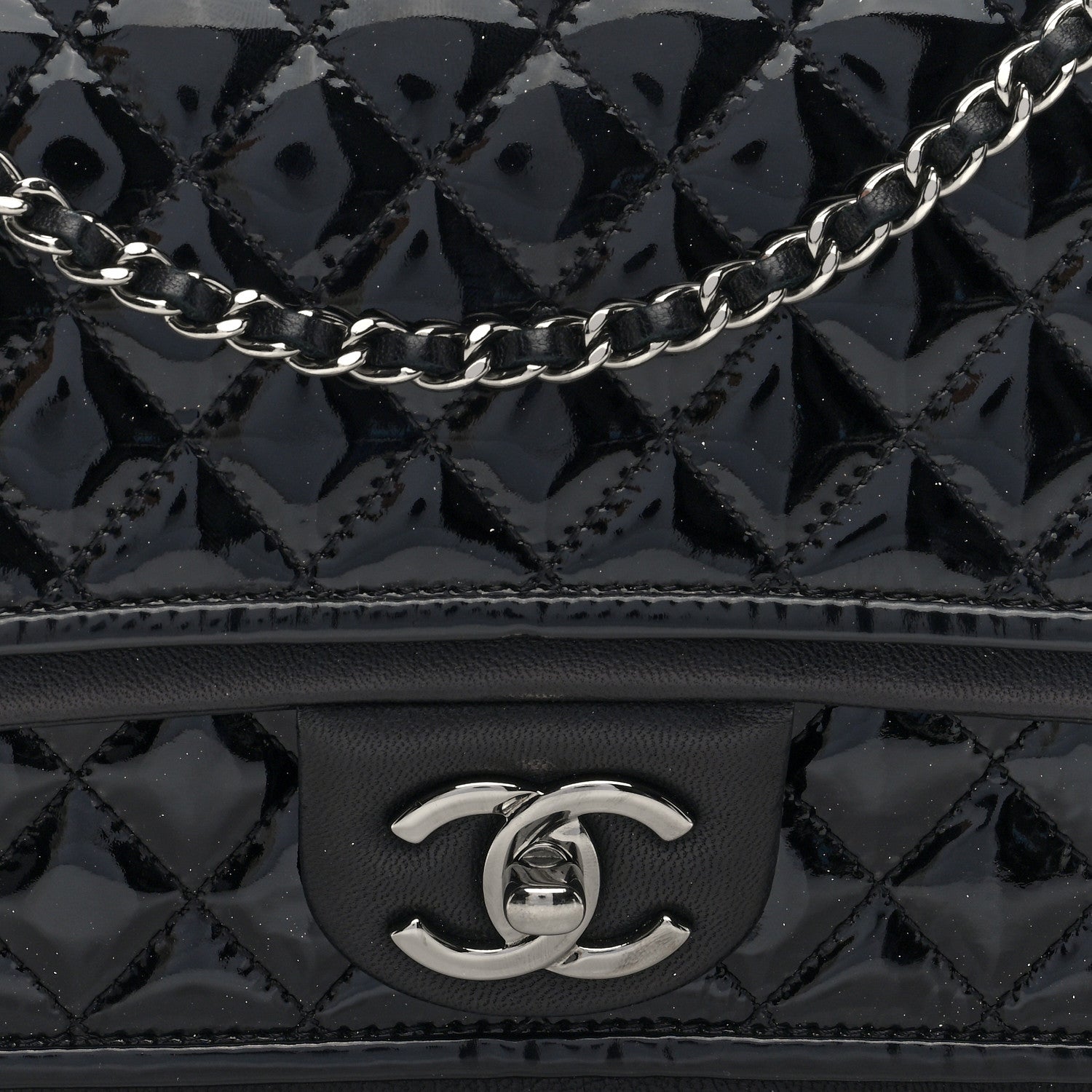 Chanel Patent Quilted Classic Twist Flap Bag Black 8 of 10