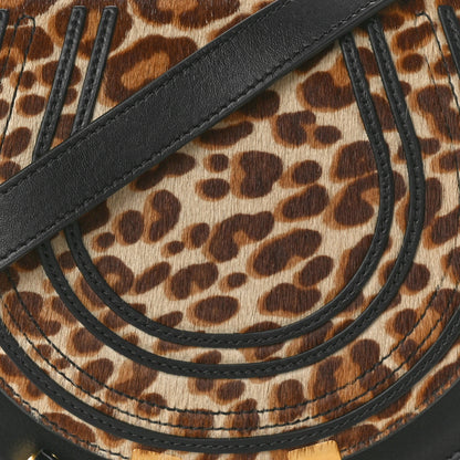 Chloe Pony Hair Calfskin Leopard Small Marcie Saddle Bag Jungle Brown 9 of 11