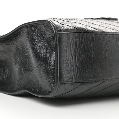 Saint Laurent Crinkled Calfskin Matelasse Monogram Niki Shoulder Bag Black 9 of 12