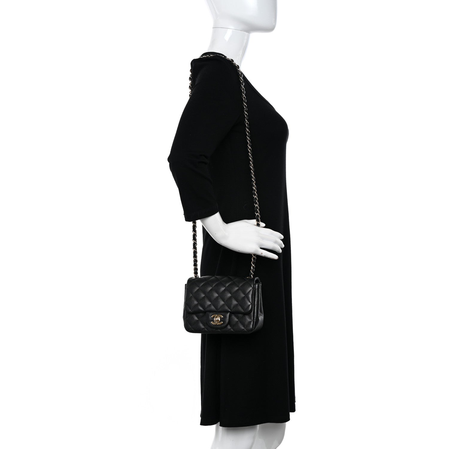 Chanel Caviar Quilted Mini Square Flap Black 2 of 10