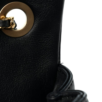 Chanel Lambskin Quilted Medium Graphic Flap Navy Black 11 of 11