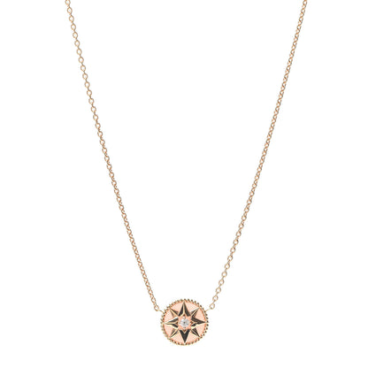 Christian Dior 18K Rose Gold Diamond Pink Opal Rose Des Vents Necklace 1 of 8