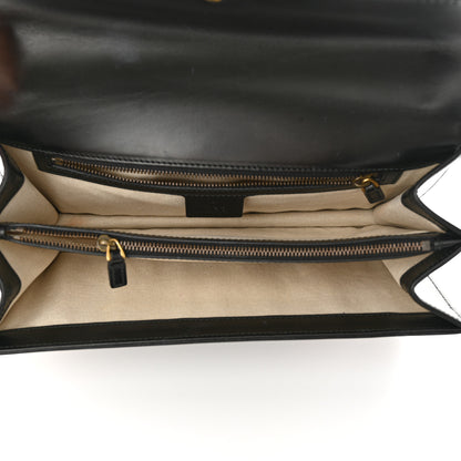 Gucci Knight Calfskin Malaga Kid Heart Medium GG Marmont Chain Handle Bag Black Hibiscus Red Multicolor 5 of 15
