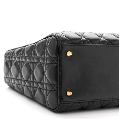 Christian Dior Lambskin Cannage Medium Lady Dior Black 9 of 13