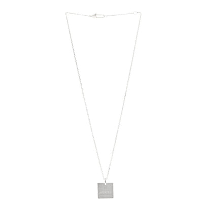 Gucci Sterling Silver Trademark Logo Square Pendant Necklace 3 of 5