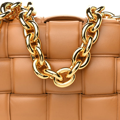 Bottega Veneta Lambskin Maxi Intreccio Padded Chain Cassette Crossbody Bag Caramel 7 of 9