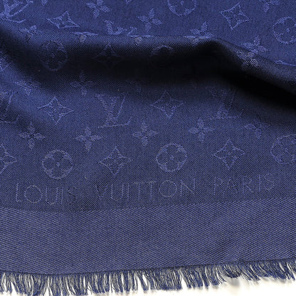 Louis Vuitton Wool Silk Monogram Shawl Night Blue 2 of 2