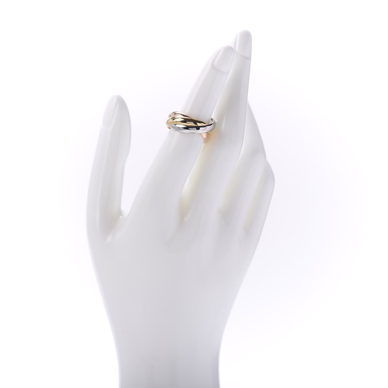 Cartier 18K Pink Yellow White Gold Classic Les Must De Trinity Ring 53 6.25 2 of 4