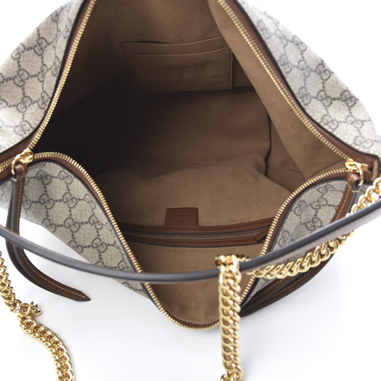 Gucci GG Supreme Monogram Large Linea A Hobo Light Brown 5 of 10