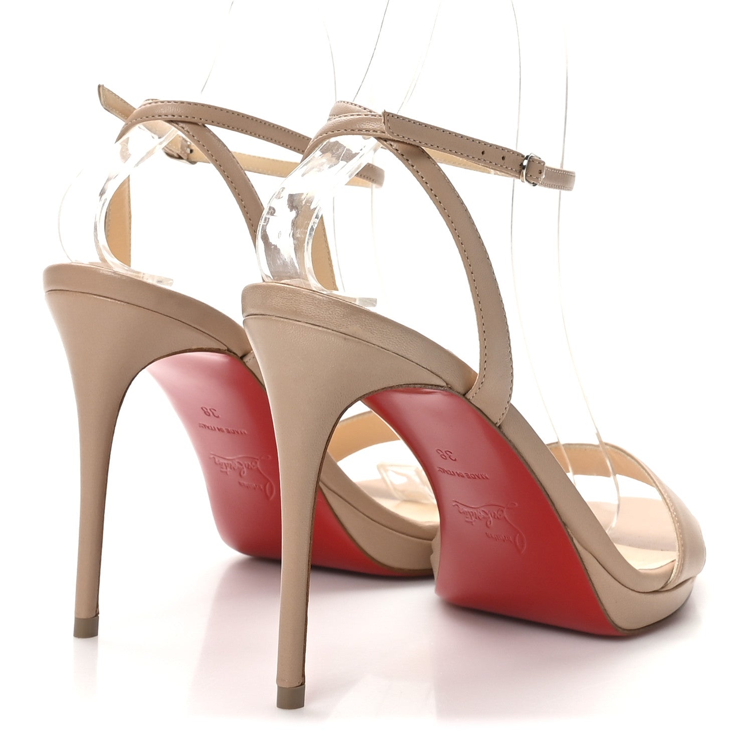 Christian Louboutin Nappa Loubi Queen 100 Pumps 38 Nude 5 of 9