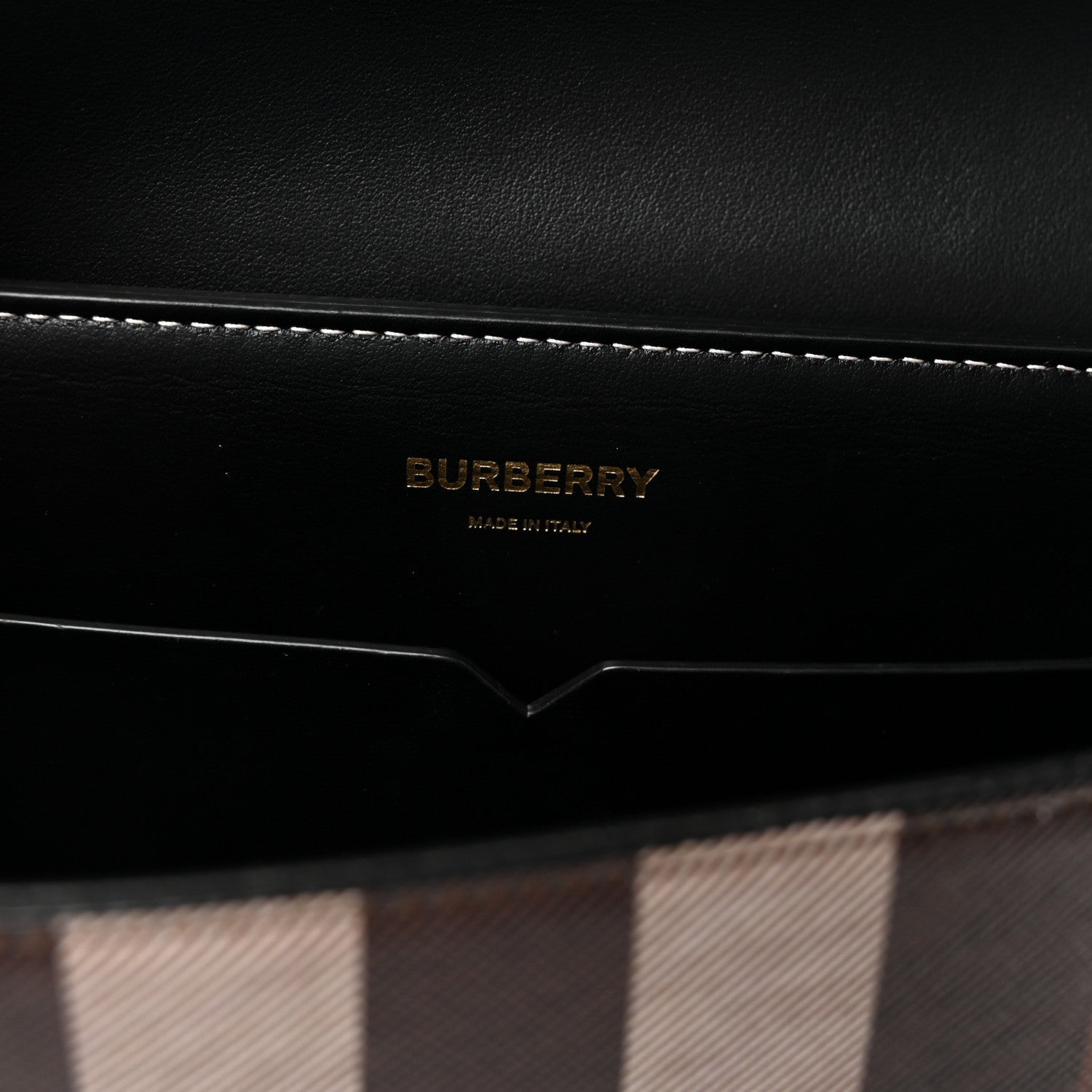 Burberry E-Canvas Check Calfskin Catherine Shoulder Bag Dark Birch Brown 6 of 9