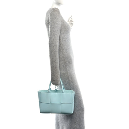 Bottega Veneta Grained Calfskin Maxi Intrecciato Small Arco Tote Pale Blue 2 of 10