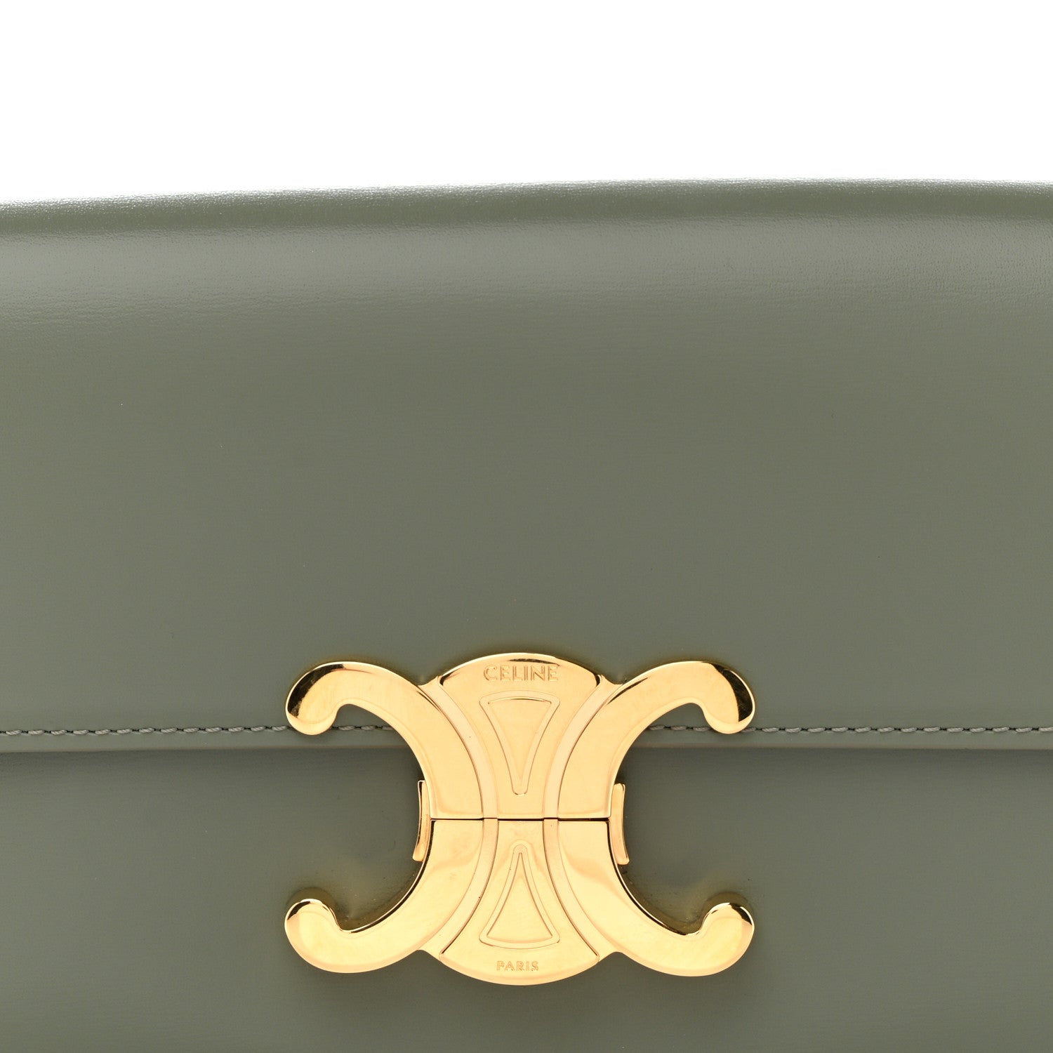 Celine Shiny Calfskin Triomphe Shoulder Bag Celadon 8 of 10