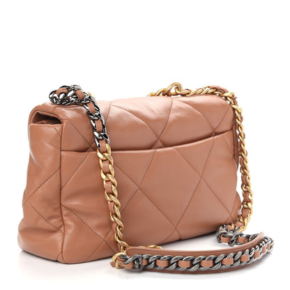 Chanel Lambskin Quilted Large Chanel 19 Flap Brown 3 of 9