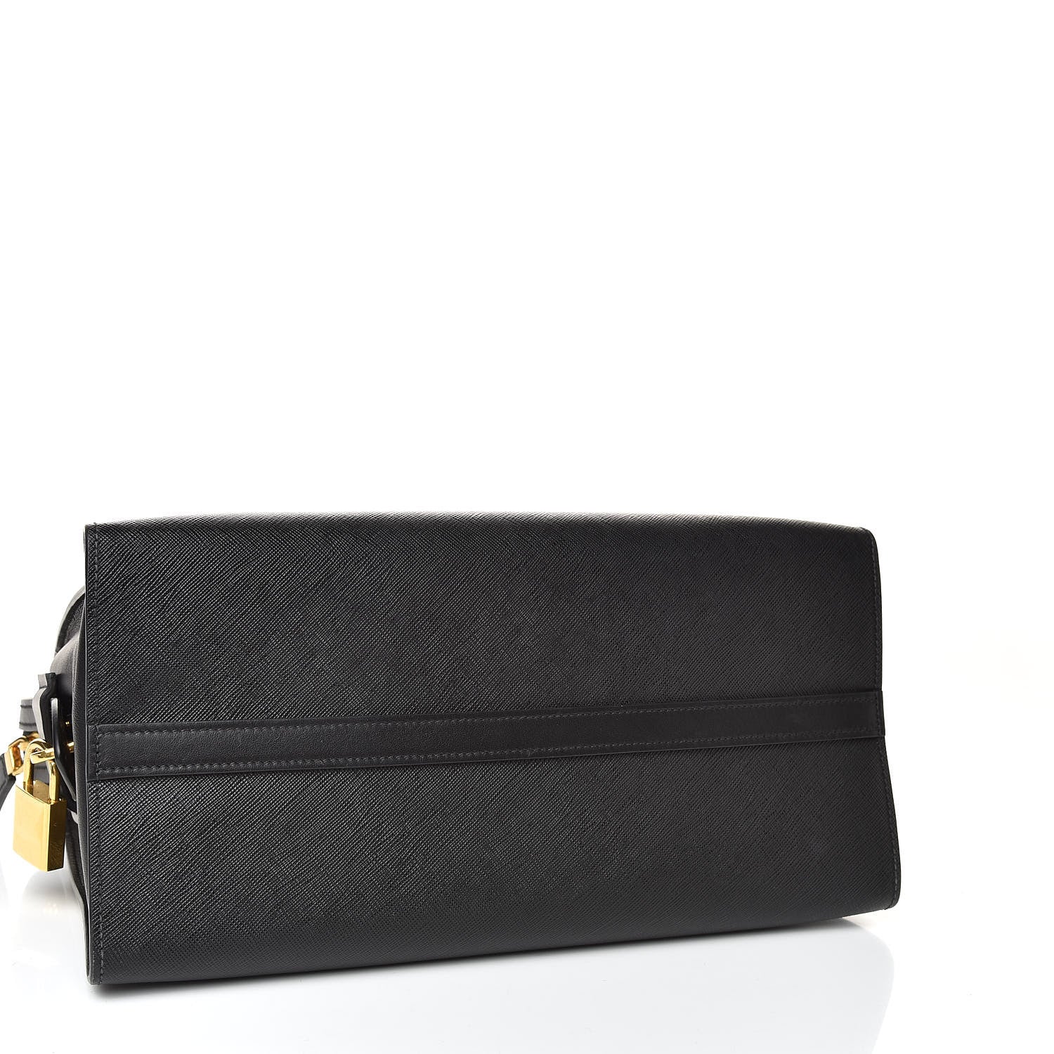 Prada Saffiano City Calf Medium Esplanade Tote Black White 4 of 11
