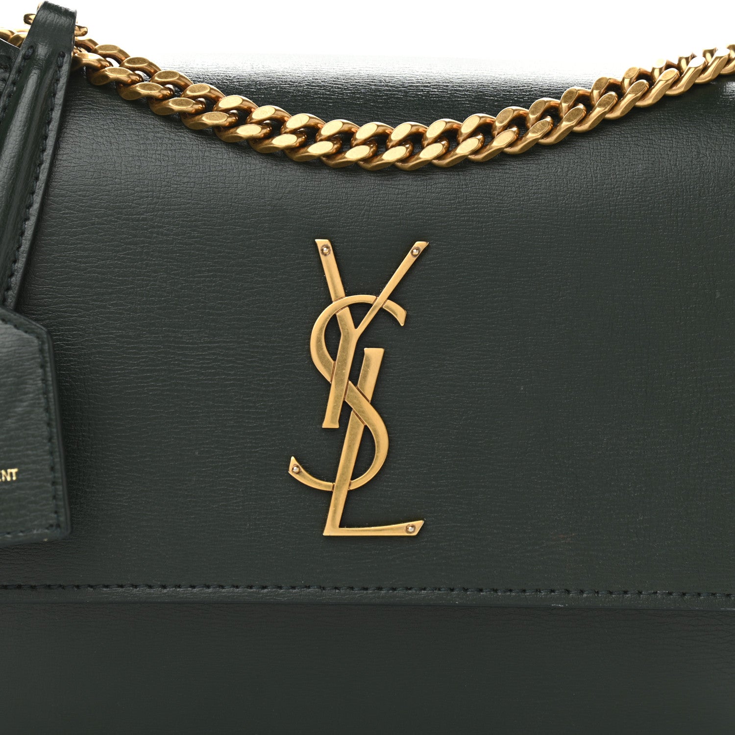 Saint Laurent Calfskin Medium Monogram Sunset New Vert Fonce 6 of 8