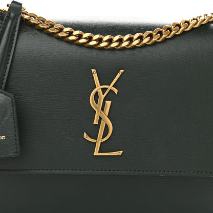 Saint Laurent Calfskin Medium Monogram Sunset New Vert Fonce 6 of 8