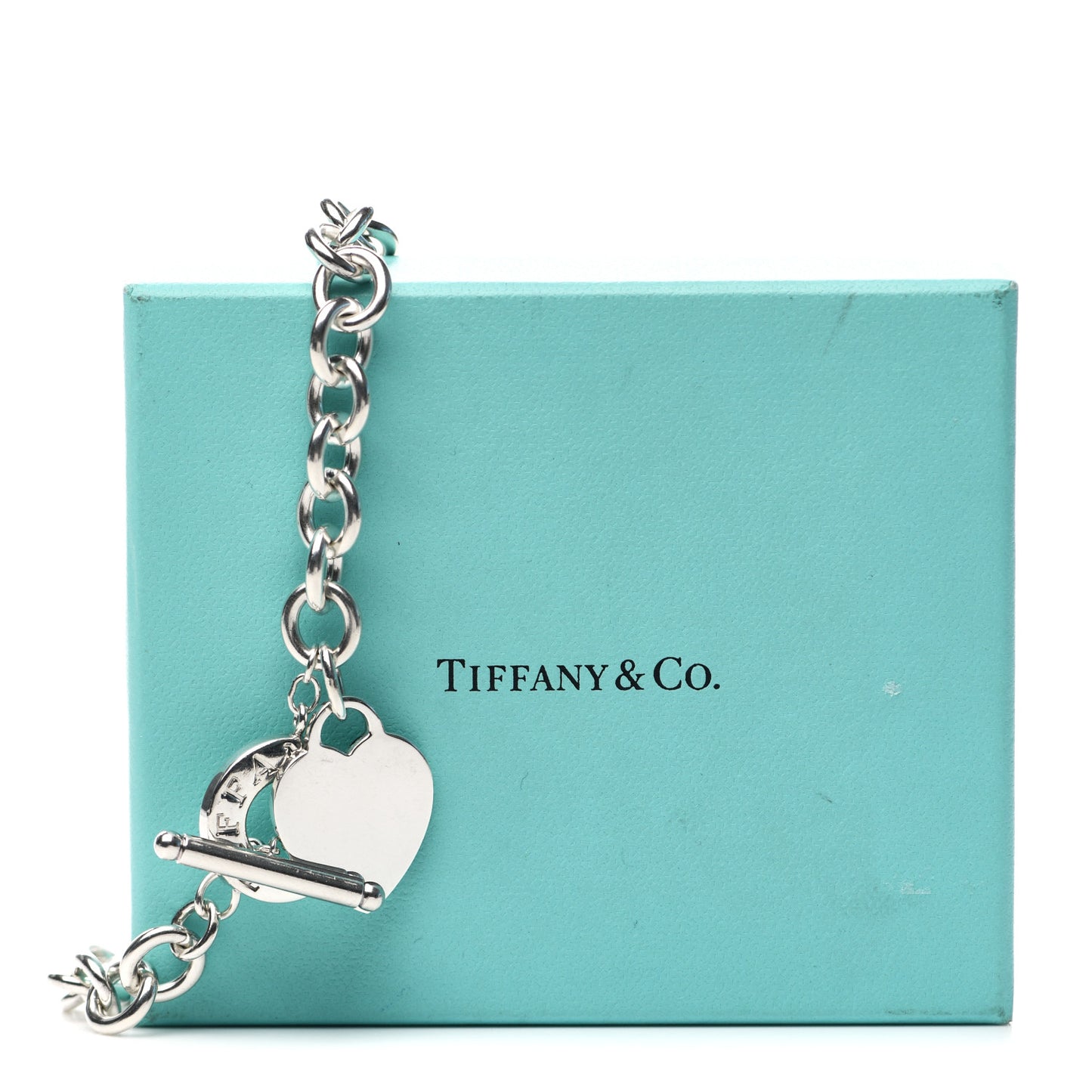 Sterling Silver Heart Tag Toggle Necklace