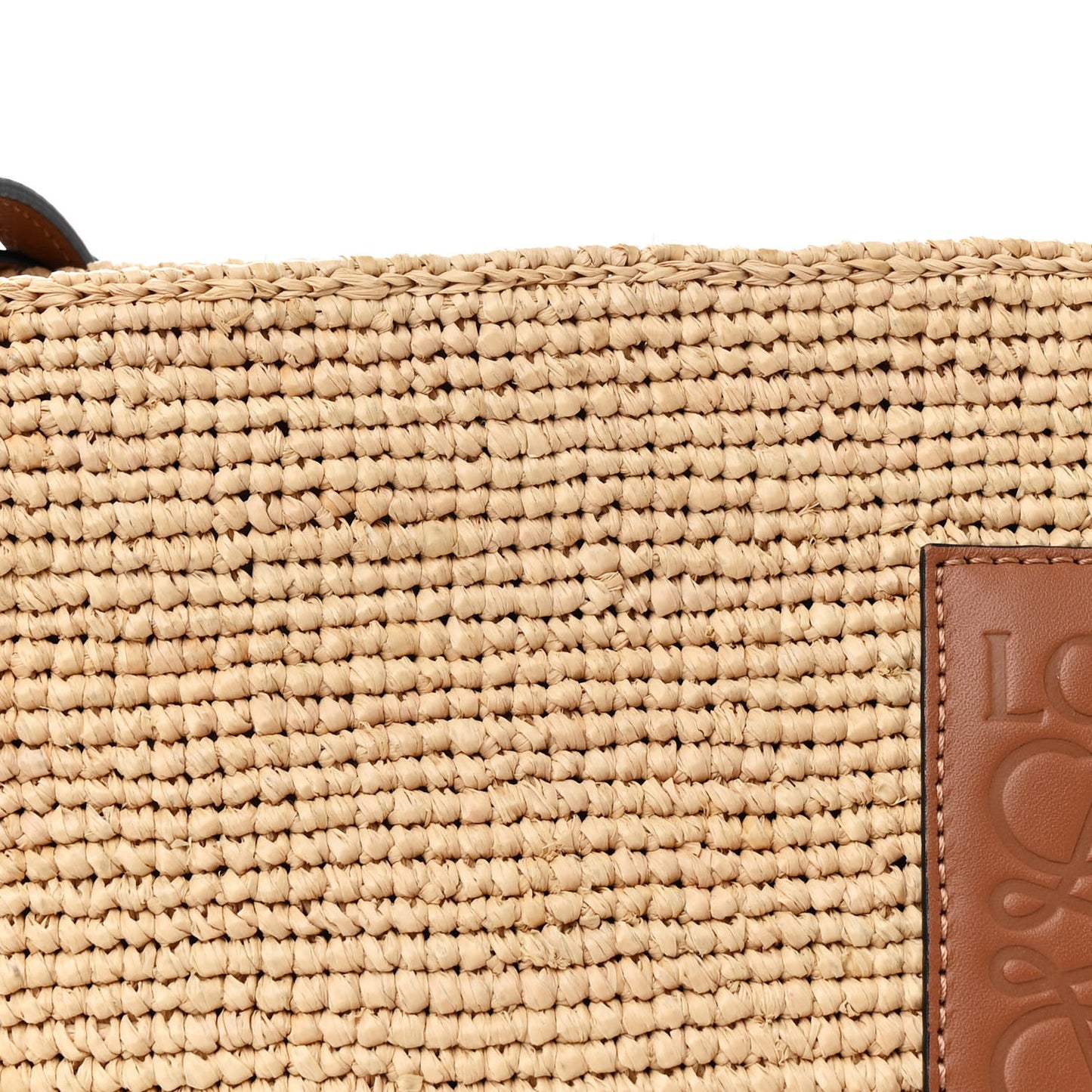 Calfskin Raffia Paulas Ibiza Pochette Bag Natural Tan
