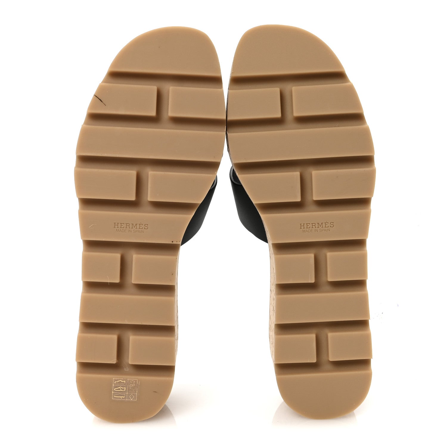 Hermes Calfskin Cork Eze 30 Sandals 39 Black 6 of 9
