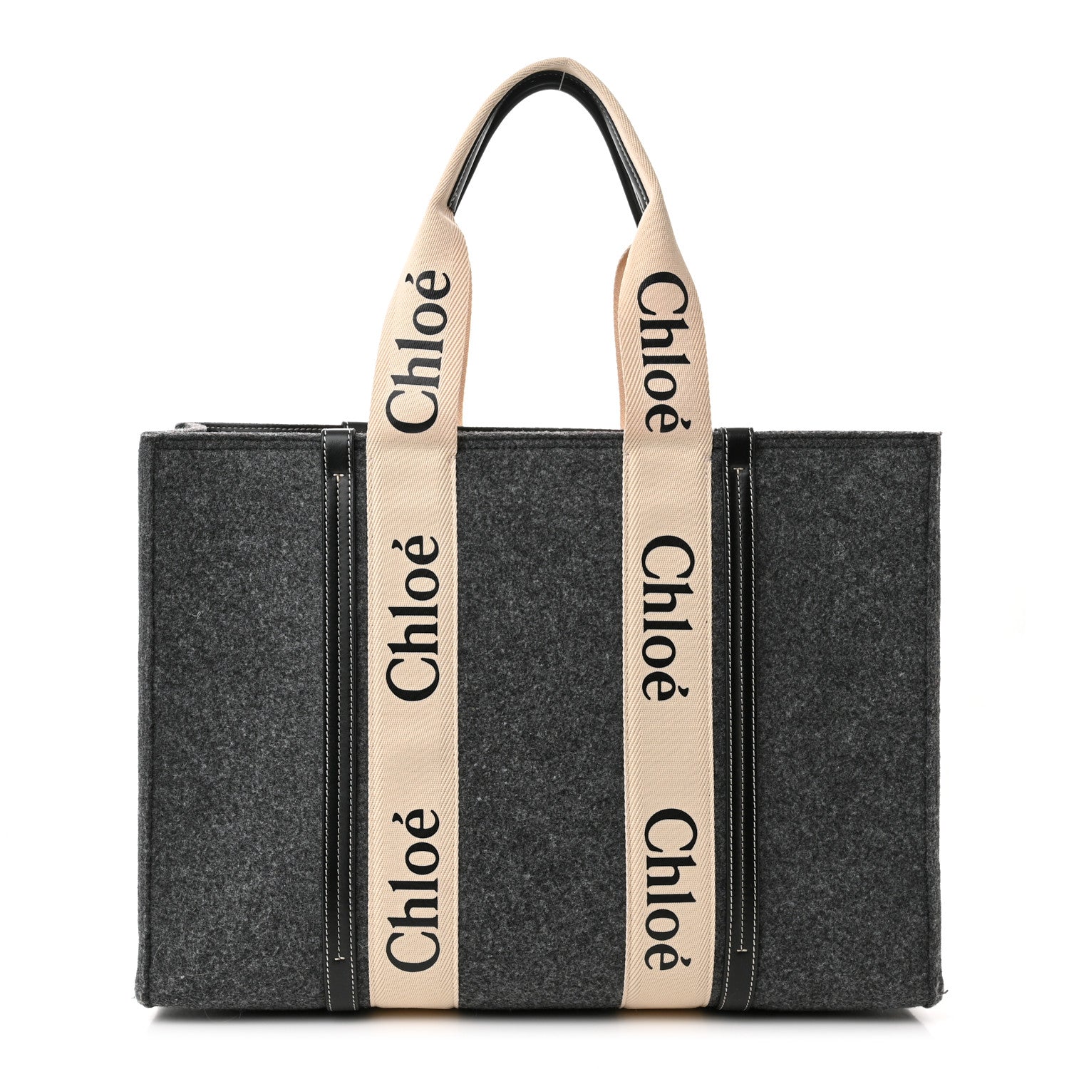 Chloe Felt Large Woody Ribbon Tote Cashmere Grey 1 of 10