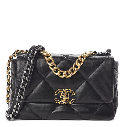 Chanel Lambskin Quilted Medium 19 Flap Black 1 of 10