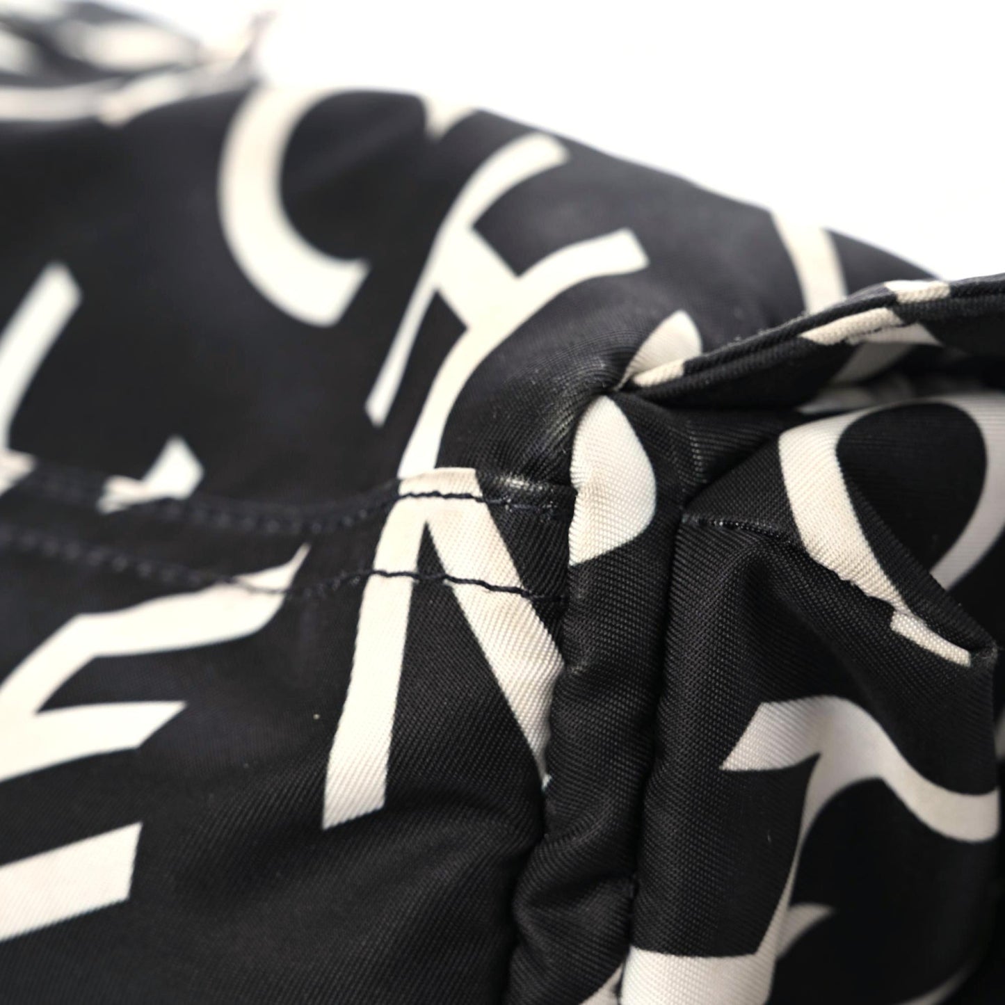 Nylon Allover Logo Belt Bag Black
