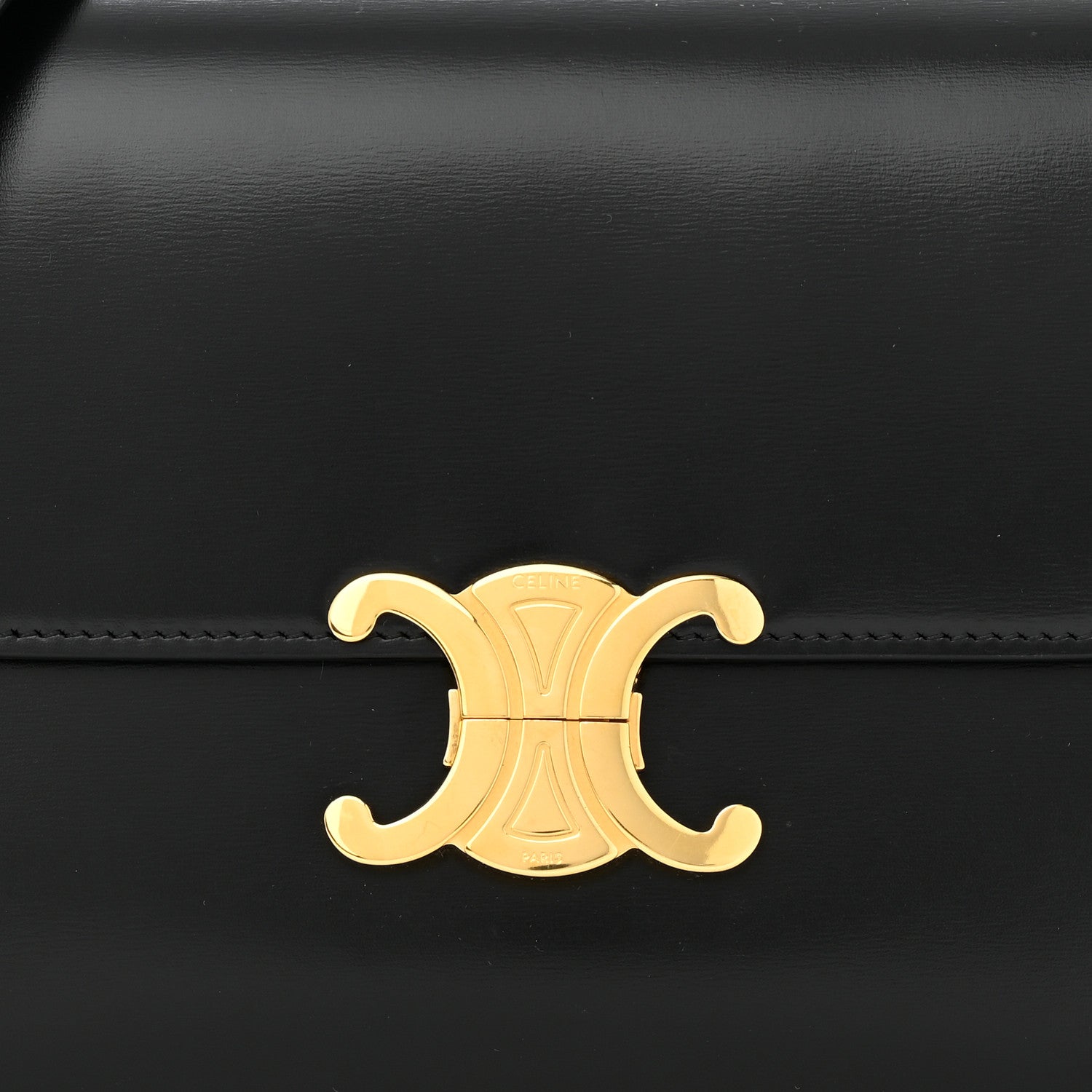 Celine Shiny Calfskin Medium Triomphe Black 9 of 12