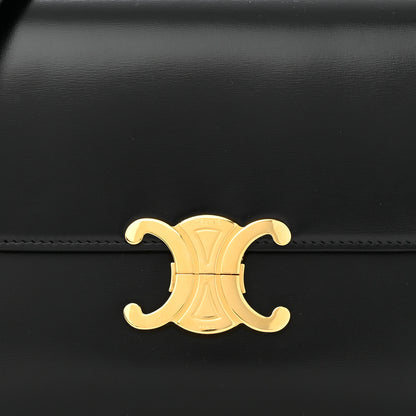 Celine Shiny Calfskin Medium Triomphe Black 9 of 12