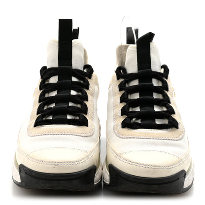 Chanel Velvet Calfskin Mixed Fibers CC Sneakers 38 Ivory Black 6 of 18