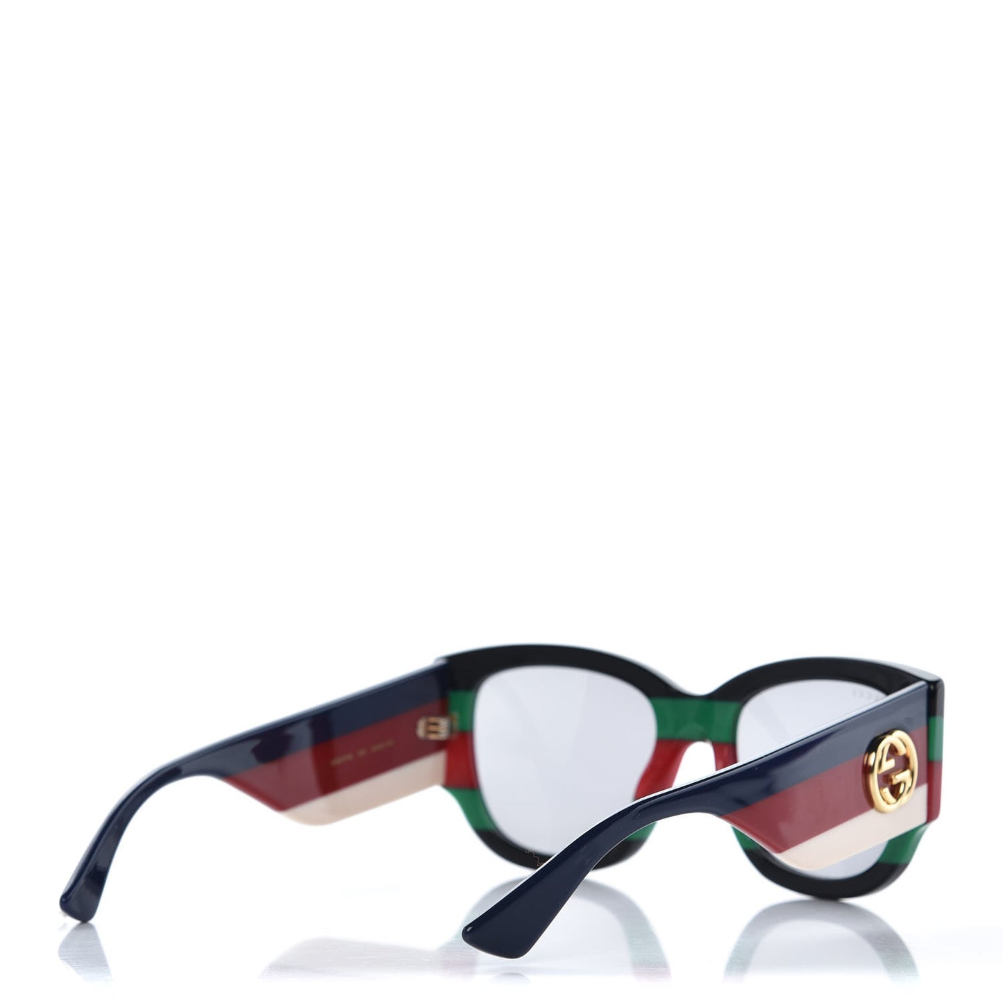 Acetate Web Oversized Frame Rectangle Sunglasses GG0276S Black Multicolor