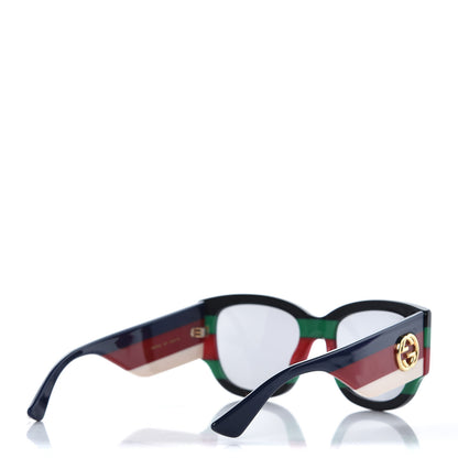 Gucci Acetate Web Oversized Frame Rectangle Sunglasses GG0276S Black Multicolor 4 of 8