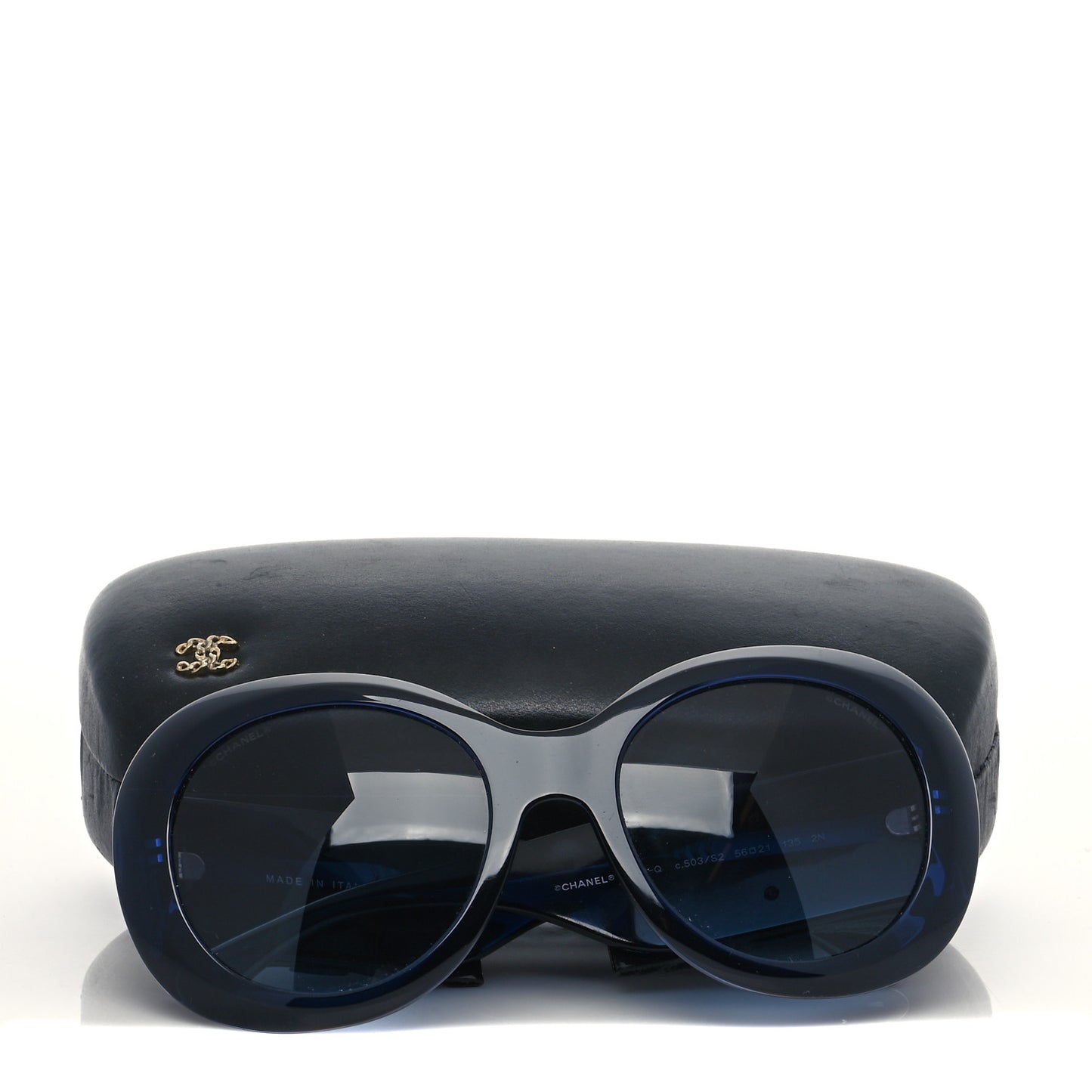 Acetate Patent CC Bow Sunglasses 5282-Q Blue