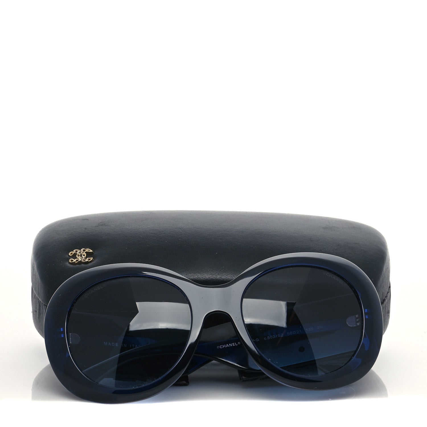 Chanel Acetate Patent CC Bow Sunglasses 5282-Q Blue 9 of 9