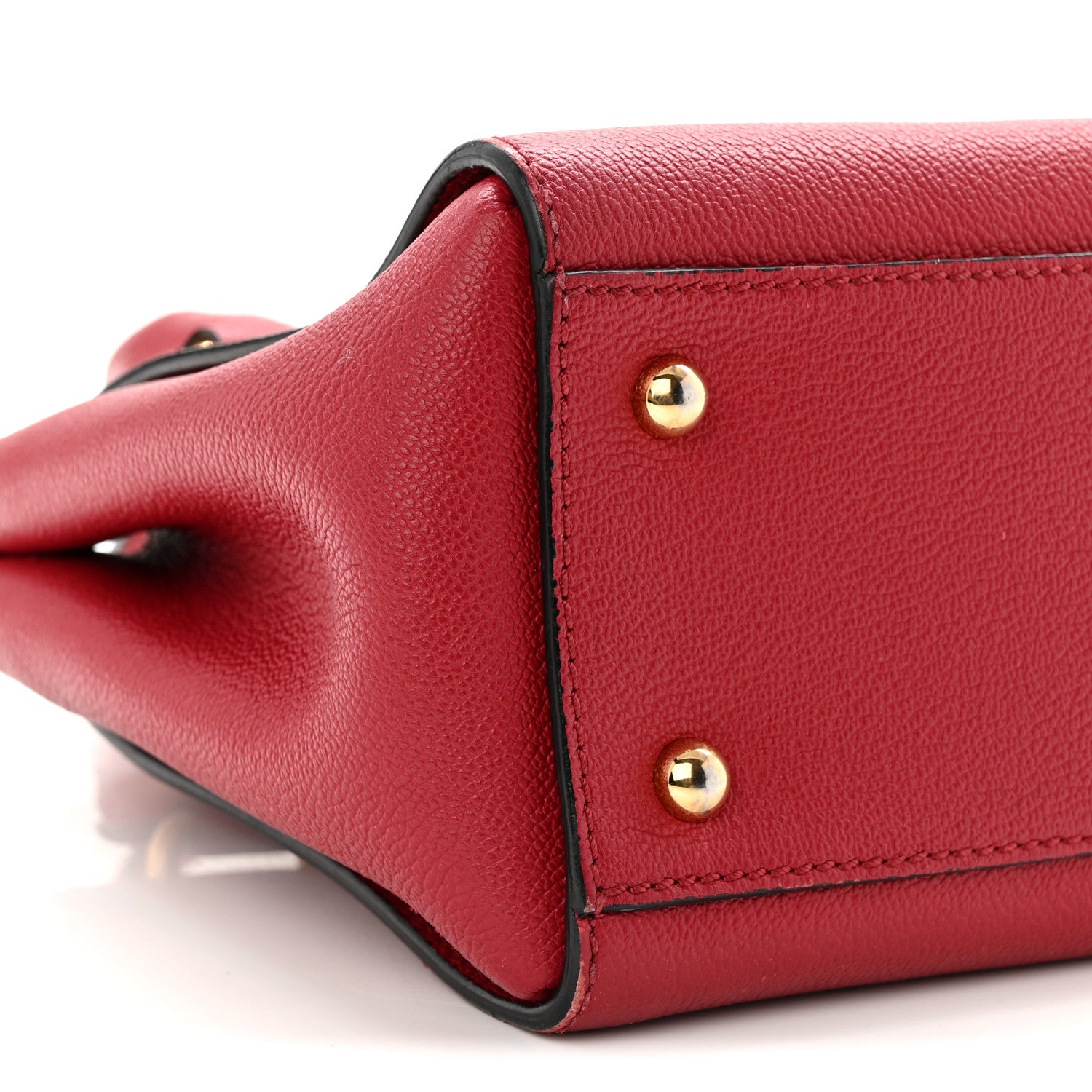 Burberry Soft Grain Calfskin Small Buckle Tote Parade Red 10 of 12