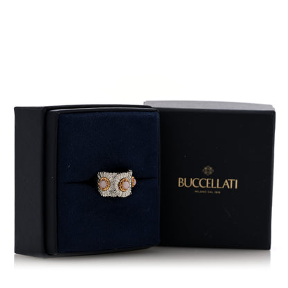 Buccellati Sterling Silver Pink Opal Blossoms Color Eternelle Ring 50 5.25 Gold 6 of 6
