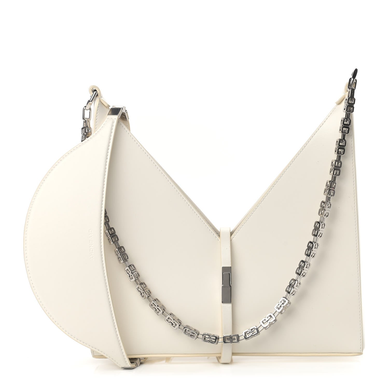 Givenchy Box Calfskin Small Cut Out Shoulder Bag Ivory 1 of 11