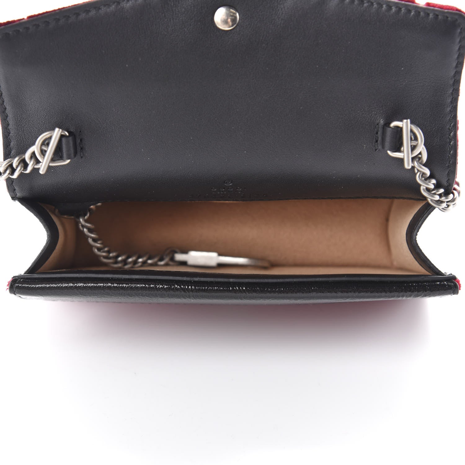 Gucci Velvet GG Monogram Super Mini Dionysus Shoulder Bag Red Cipria Black 5 of 10