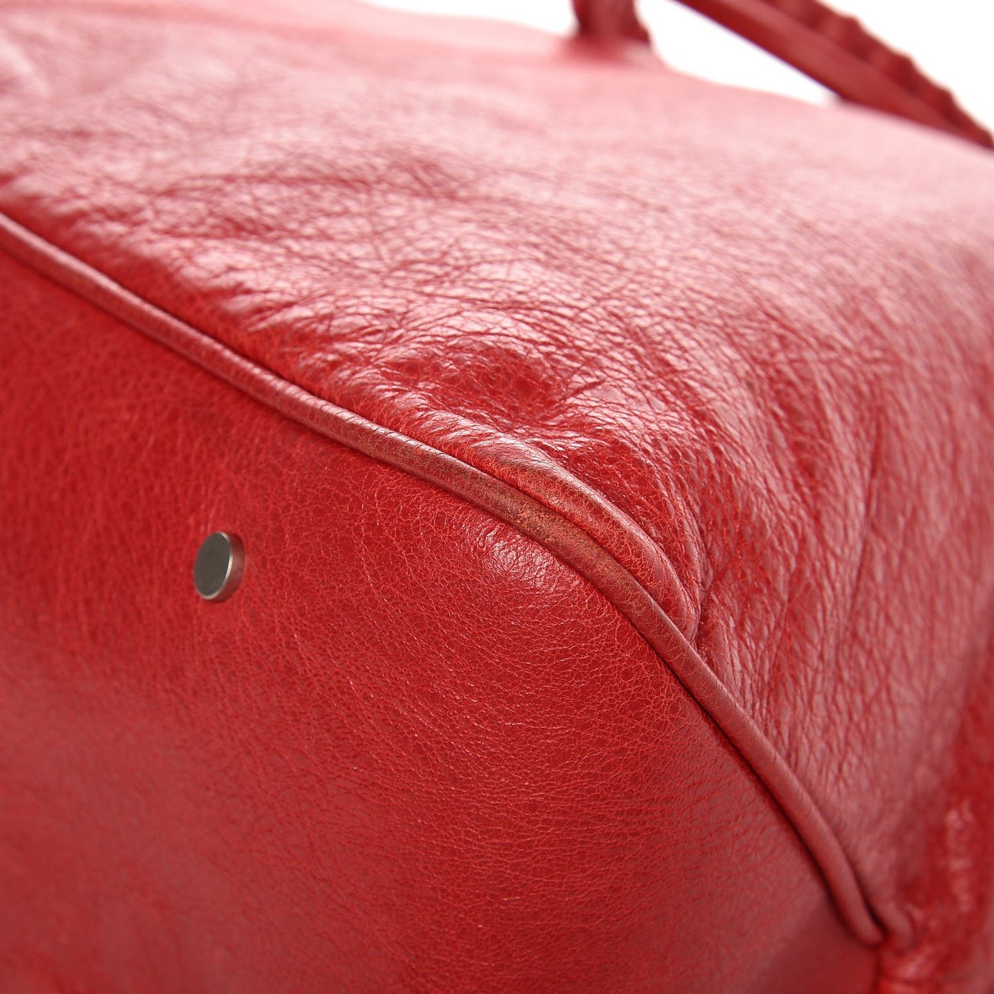 Agneau Classic Hardware Mens Oversize Top Handle Bag Flame