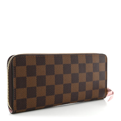 Louis Vuitton Damier Ebene Clemence Wallet Rose Ballerine 3 of 8