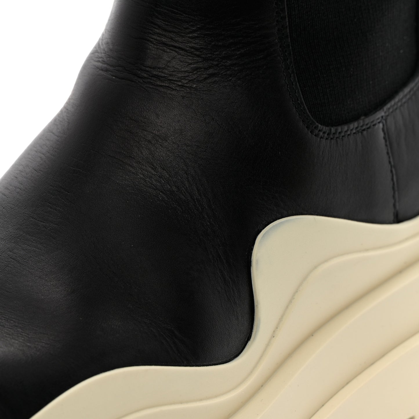 Calfskin The Tire Chelsea Boots 36 Black Sea Salt