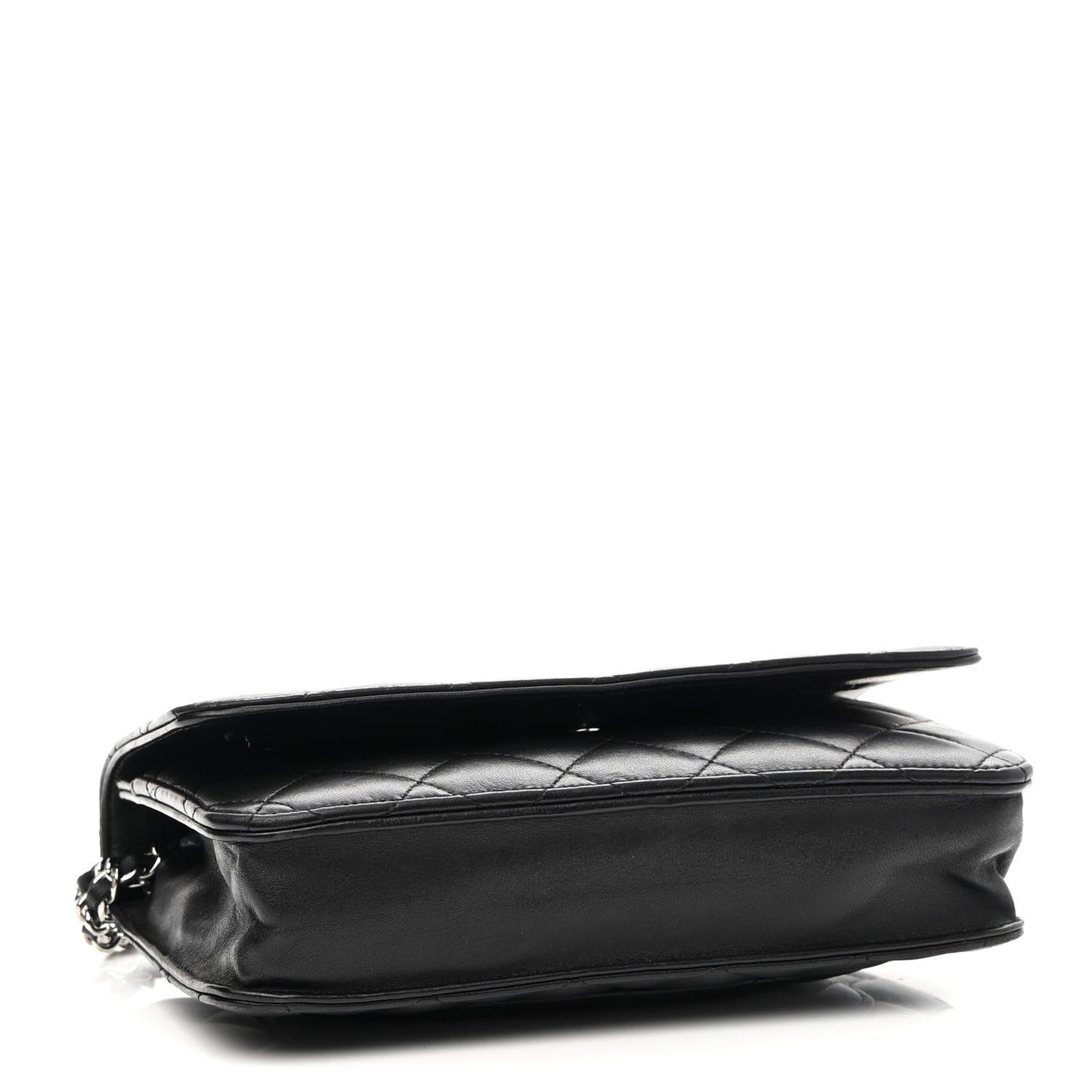 Lambskin Quilted Wallet On Chain WOC Black