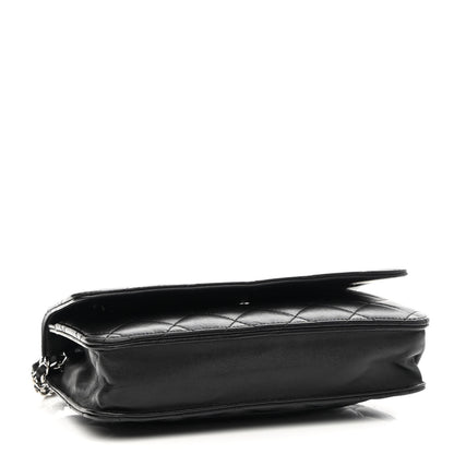 Chanel Lambskin Quilted Wallet On Chain WOC Black 3 of 9