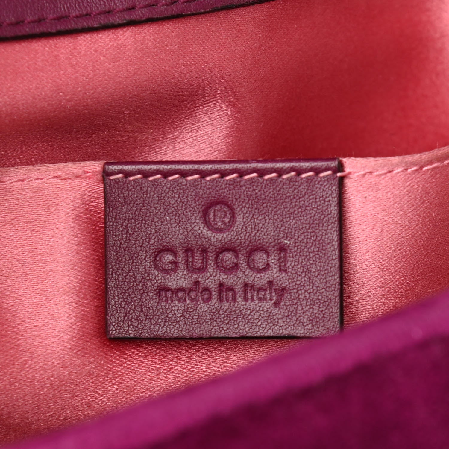 Gucci Velvet Matelasse Mini GG Marmont Shoulder Bag Fuchsia Violet Cyclamen 6 of 10