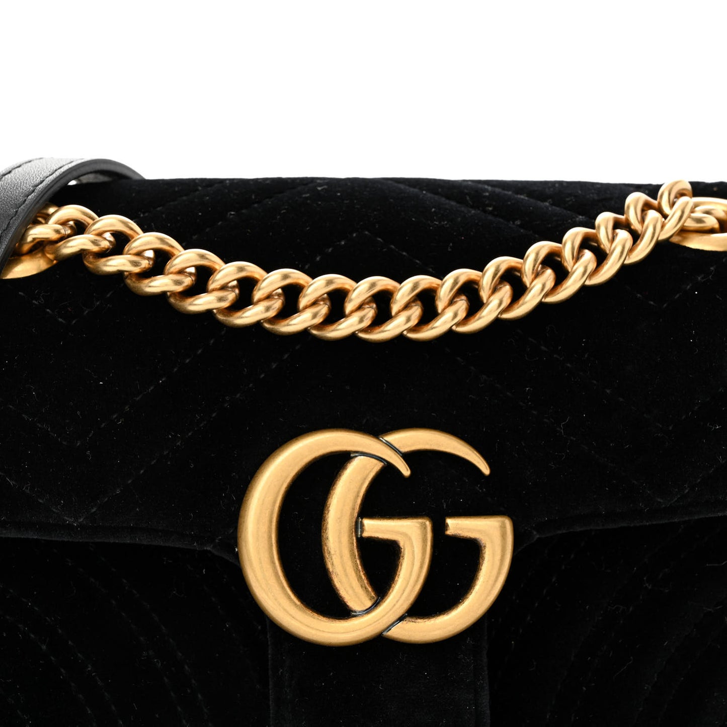 Velvet Matelasse Mini GG Marmont Shoulder Bag Black