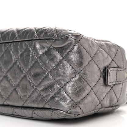 Chanel Metallic Aged Calfskin Quilted Small Reissue Camera Case Dark Silver 10 of 14
