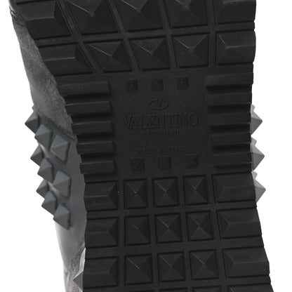 Valentino Garavani Calfskin Suede Rockstud Sneakers 35.5 Grey 13 of 16