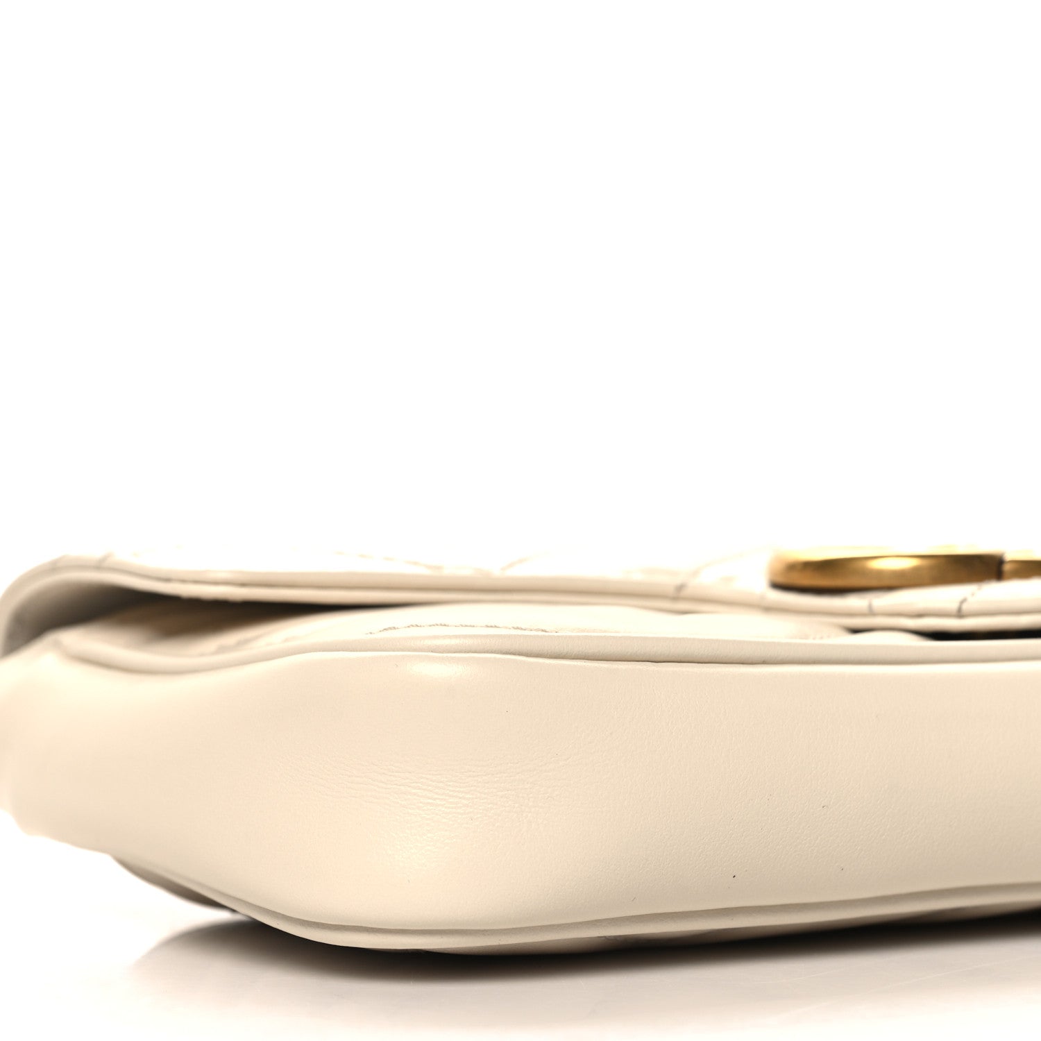Gucci Calfskin Matelasse Mini GG Marmont Shoulder Bag With Card Holder White Black 10 of 14
