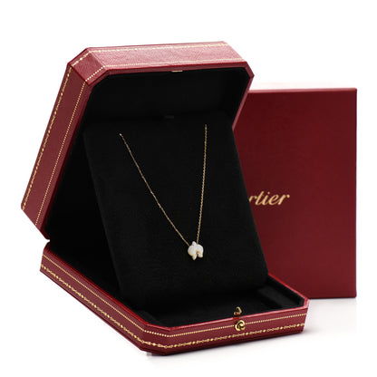 Cartier 18K Yellow Gold Mother Of Pearl Diamond Caresse D'Orchidees Par Cartier Necklace 5 of 5